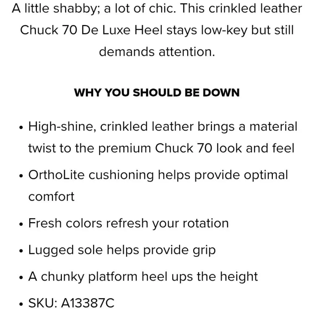 Converse Chuck‎ 70 De Luxe Heel Sneaker
